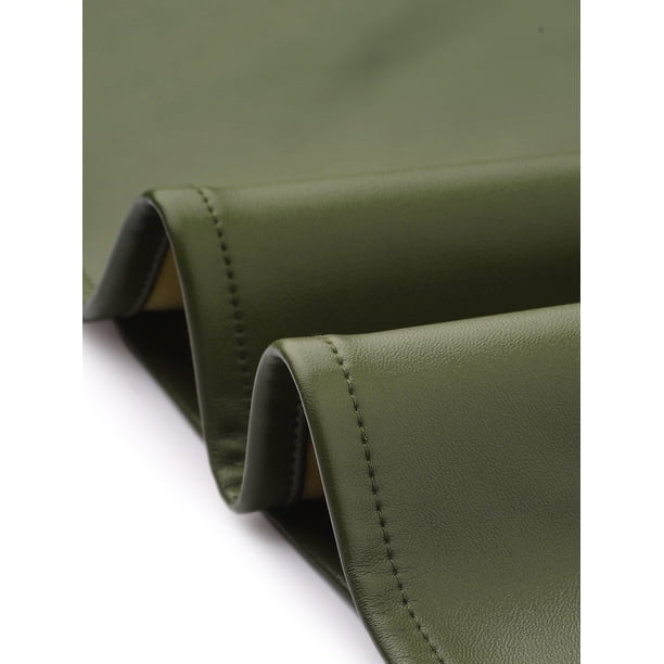 INSPIRE CHIC Women's Faux Leather V Neck Button Down Mini Pinafore Dress XS Olive  Green - Walmart Business Supplies