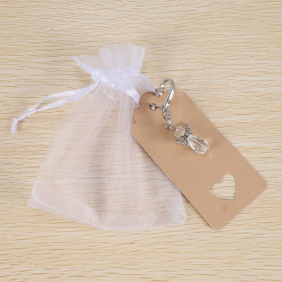 30 Pcs Angel Keychain Souvenir Wedding Gifts Baby Shower Favor Set with Tag Drawstring Candy Bag
