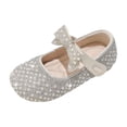 thumbnail image 3 of Hihipz Toddler Girls Mary Jane Shoes Bow Rhinestone Hook Loop Flat Princess Party Dress Shoes, 3 of 9