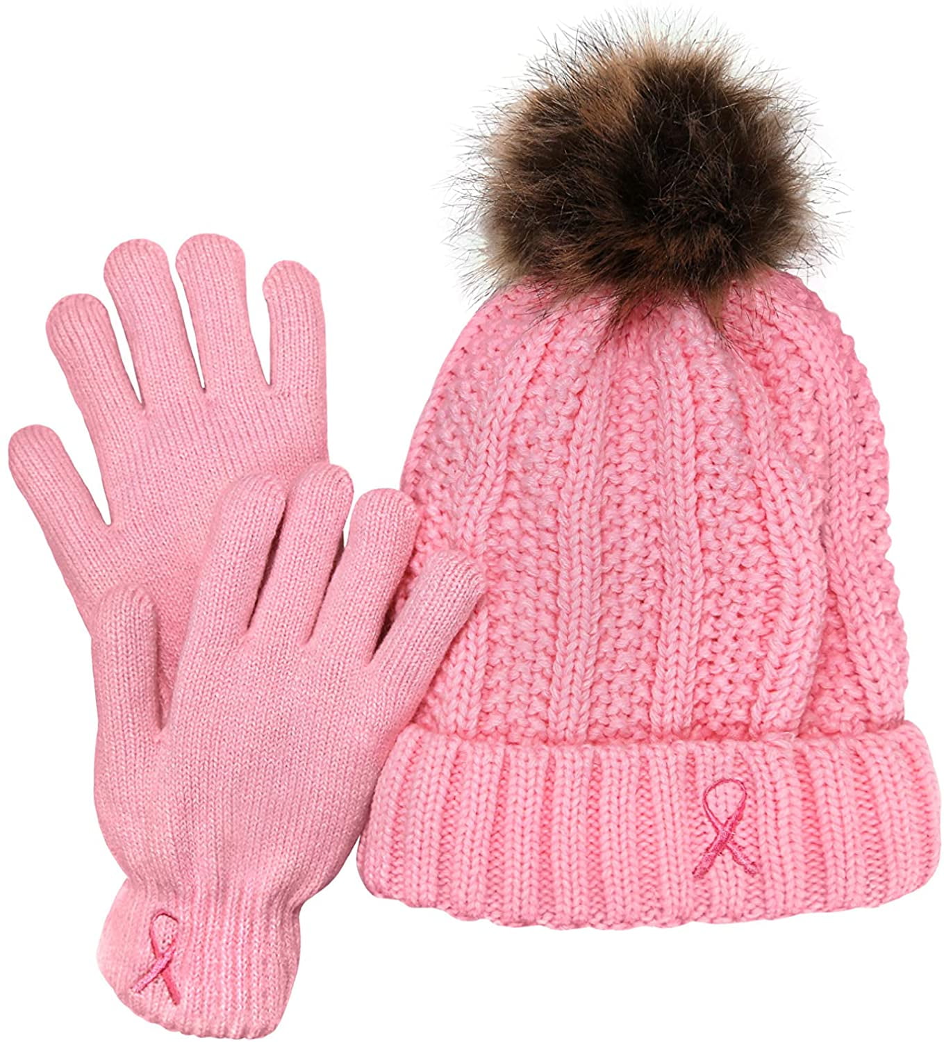 Women's Winter Set, Knitted Beanie with 
