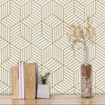 thumbnail image 4 of 1pc Golden Thick Square Geometric Contact Paper, Home Decorations, Self-Adhesive Wallpaper For Cabinet Table Chair Room Background Renovation, 4 of 4