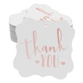 thumbnail image 1 of Inkdotpot Hang Tags Thank You Bridal Shower-Baby Shower-Retirement-Wedding-Birthday Favor Bracket Shape Gift Tags Real Rose Gold Foil Bonbonniere Tag Pack Of 100, 1 of 7