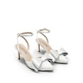 thumbnail image 4 of Women’s Pointed Toe Pumps Satin Stiletto Heels With Bow and Rhinestone, 4 of 8