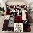 thumbnail image 2 of Homewish Rustic Farmhouse Hunting Twin Sheet Sets, Bohemian Dreamcatcher Twin Fitted Sheet, Cowboy Cowgirl Flat Sheet, Wheat Red Luxury Bedroom Decor, 3 Pieces, 2 of 7