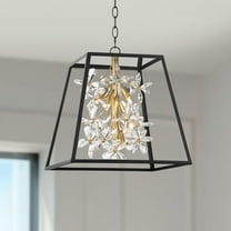 Possini Euro Design Carrine 15 3/4" Modern Pendant Chandelier Ceiling Light Fixture Dining Room Over Table 5-Light LED Black Gold Finish