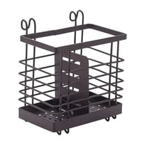 AYktou Kitchen Utensil Holders, 2 Compartments Iron Tableware Storage Rack Wall Mounted Chopsticks Holders Spoon Bucket, Kitchen Counter Chopstick Organizer Draining Cage for Party Camping