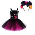 thumbnail image 2 of Vampire Skull Flower Mesh Puffy Tutu Dress Youth Halloween Role Play Costume for Carnival Stage Performance and Holiday Party Wear, 2 of 8
