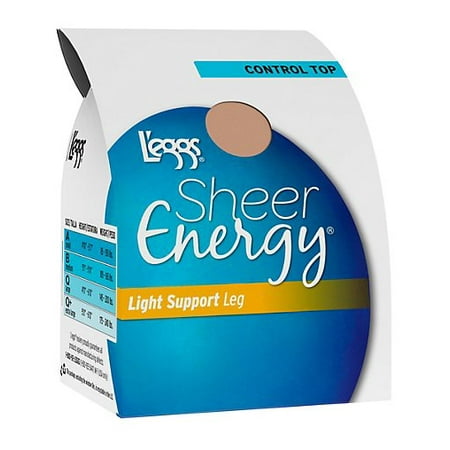 Leg Avenue Vintage Pantyhose - L'eggs Sheer Energy Light Support Leg Control Top, Sheer Toe Pantyhose 4-Pack