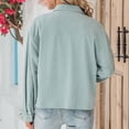 thumbnail image 6 of BVnarty Jacket for Women Comfy Lounge Casual Solid Color Corduroy Comfortable Buttons Pocket Lapel Long Sleeve Fall Fashion Shacket Jacket Green S, 6 of 7