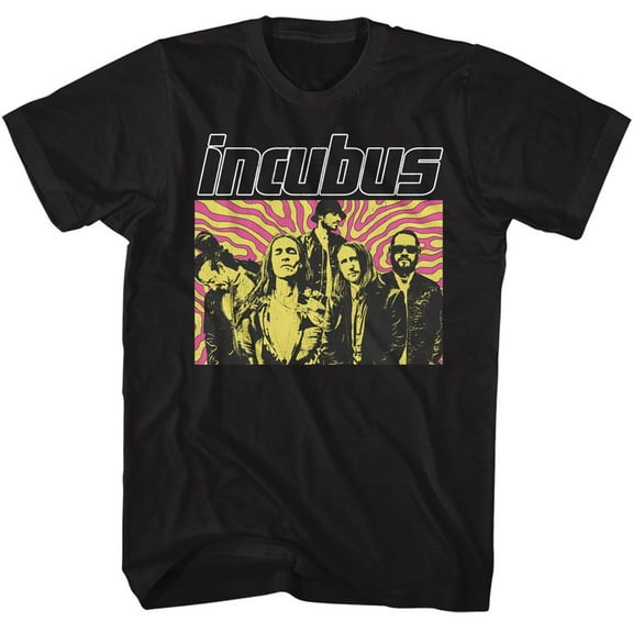 Incubus Swirl Background Black Adult T-Shirt 6Xl