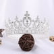 thumbnail image 4 of Nvzi Tiara de boda para novia, diadema de princesa, corona de novia, joyería para el cabello con diamantes de imitación de cristal,graduación, boda, fiesta de disfraces (A), 4 of 4