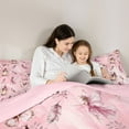thumbnail image 5 of Homewish Flying Pink Butterflies 2pcs Bedding Comforter Set For Teens Girls Adults Female,Dreamy Princess Twin Comforter Sets,Cartoon Fairy Elf Breathable Bedding Set,Super Cozy Room Decor, 5 of 8
