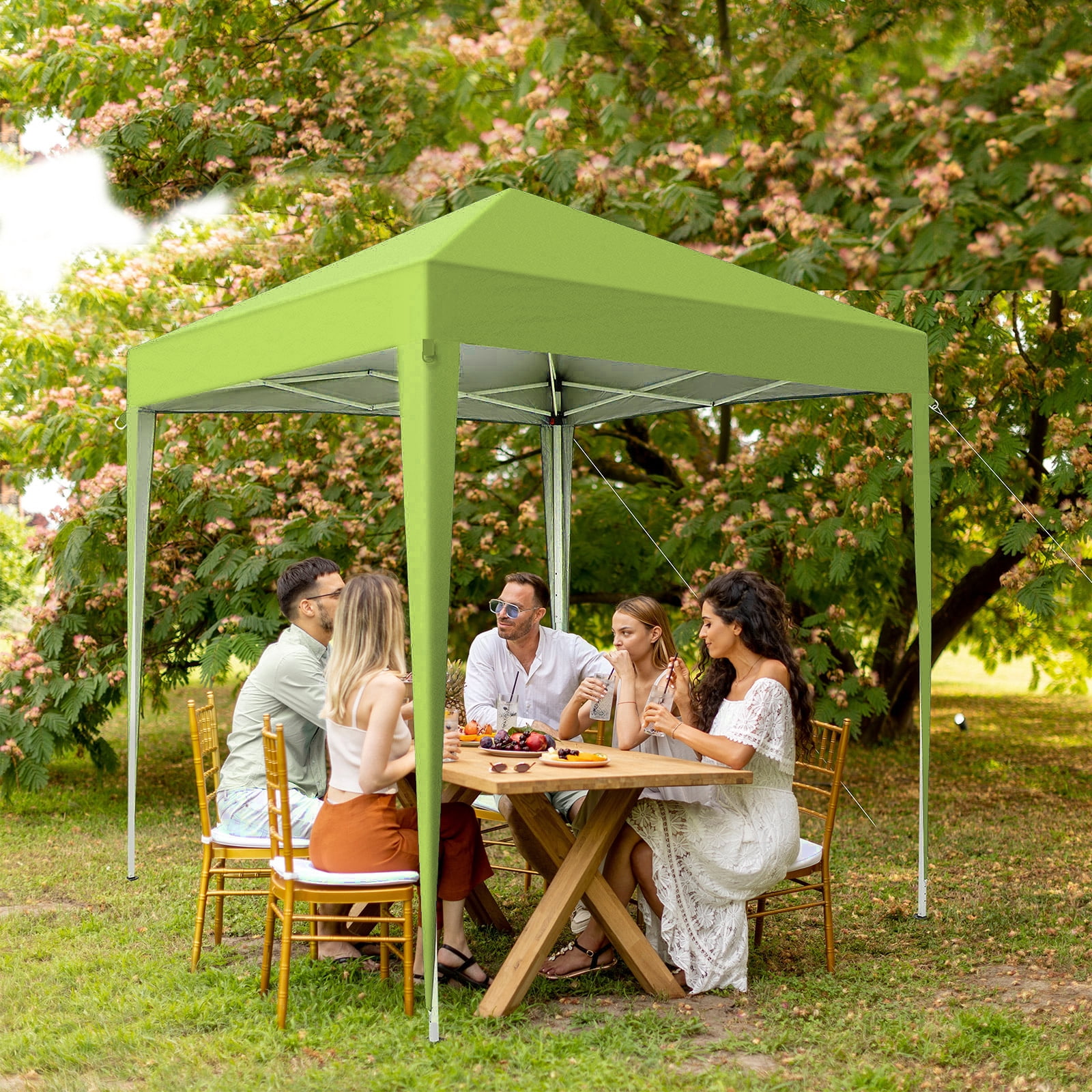 6.5x6.5Ft Two Doors & Two Windows Practical Waterproof Right-Angle Folding Tent Greenish, Gray
