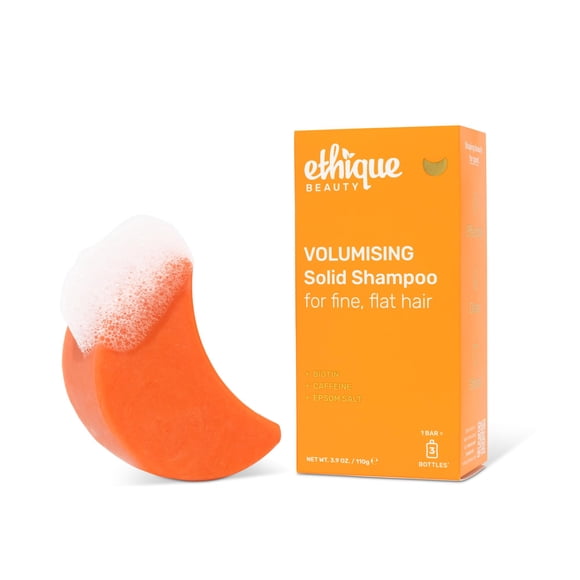 Barra de champú voluminizador Ethique con biotina para cabello fino y fino - Sin plástico, vegano, sin crueldad, 3.88 oz - Anteriormente dulce y picante - Anteriormente dulce y picante