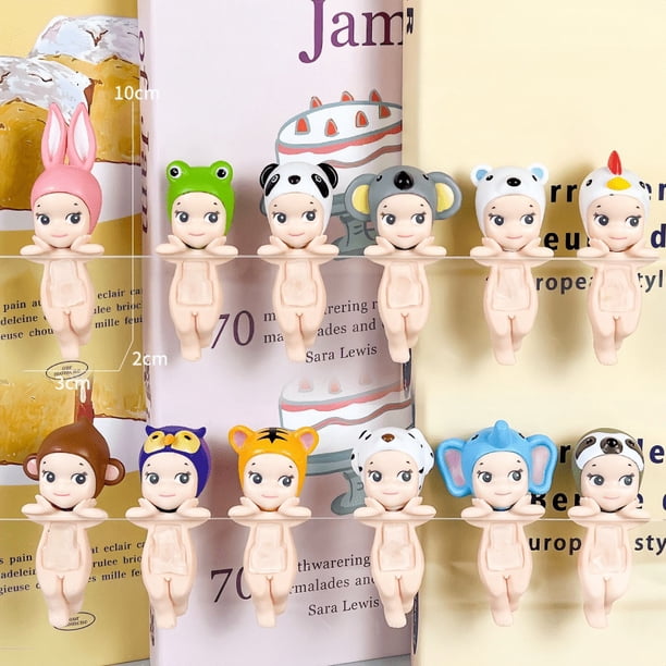 Caja ciega de 12 piezas de Sonny Angel, serie Animal, versión 1, adorno de muñeca, diseño de sombrero de animal, muñecas con cara de sujeción, edición Motherland, juguetes, regalos