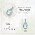 thumbnail image 3 of DOLIOX Moonstone Necklace 925 Sterling Silver Fox/Axolotl/Cat/Raccoon/Penguin/Frog/Panda/Highland Cow Pendant Necklace Animal Jewelry Gifts for Women, 3 of 10