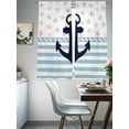thumbnail image 3 of Ship Anchor Sheer Curtains 72 Inch Long 2 Panels, Ocean Starfish Rope Shell Light Filtering Rod Pocket Curtains, Sheer Voile Drapes for Living Room Bedroom, 52"x72", 3 of 8