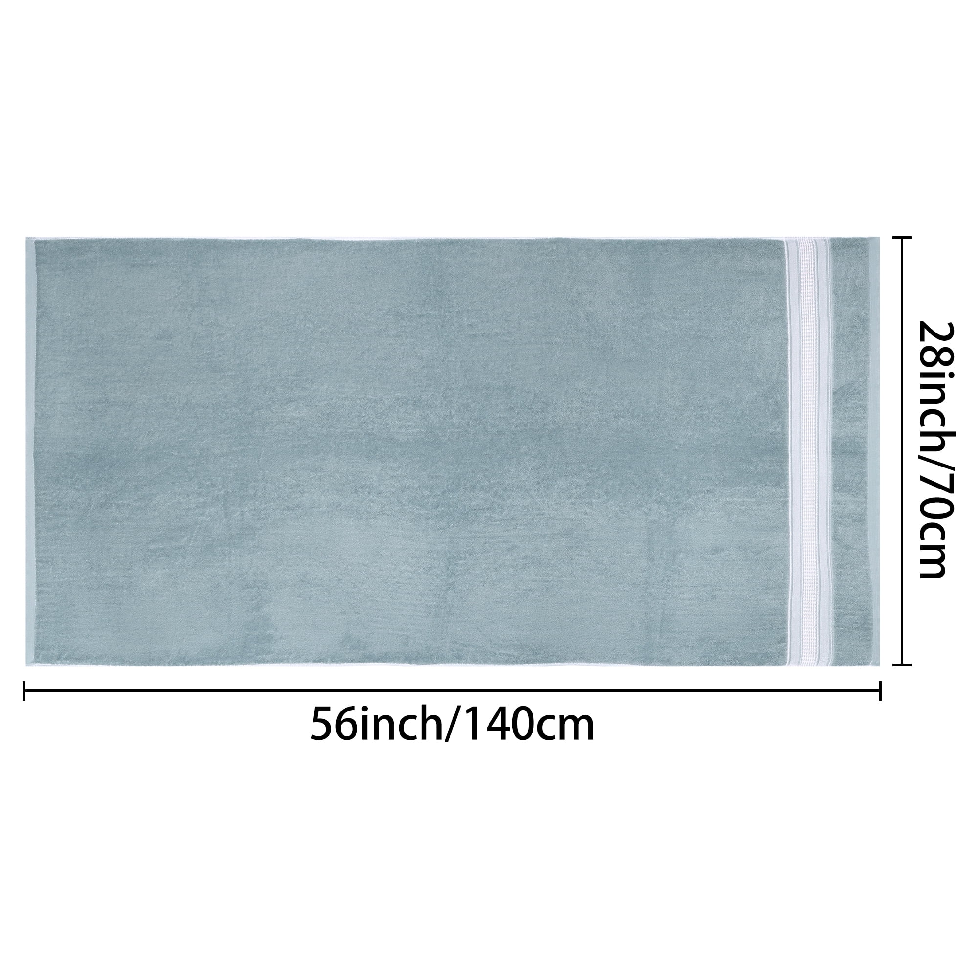 Unique Bargains 100% Cotton 2 Pack Solid Bath Towels Quick Dry and Absorbent Blue