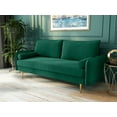 thumbnail image 2 of Koby Home Sectional Sofa Velvet Sleeper Sofas 70" Couch 3-Seater Couches for Living Room Emerald Green, 2 of 4