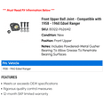 thumbnail image 2 of Front Upper Ball Joint - Compatible with 1958 - 1960 Edsel Ranger 1959, 2 of 2