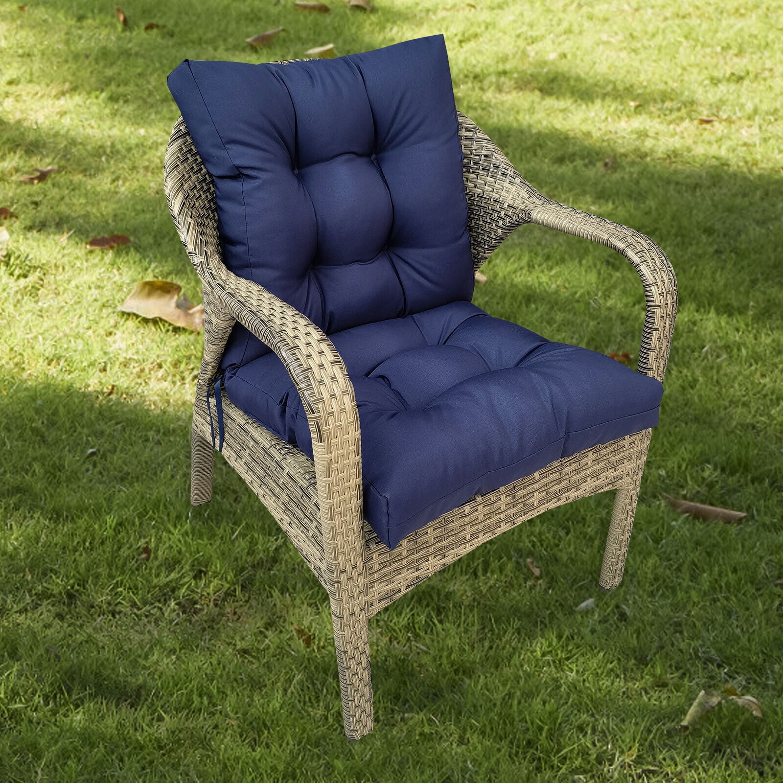 JIAN YA NA 42x21 inches Outdoor Patio Deck Dining Chair Cushions High Back Patio Rattan Seat Pad