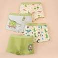thumbnail image 2 of Hpapadks Boys Underwear Baby Boy Daily Comfort Cartoon Print Stretchable Boxer Underpants 4PCS Green 5-7 Years, 2 of 4