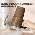 thumbnail image 5 of Leopard 20oz Stainless Steel Tumbler with Handle and Straw – Insulated Travel Cup with Sliding Lid, 360° Full Wrap Printed Mug for Home, Outdoor & Sports Use, 5 of 6