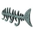 thumbnail image 5 of Pack of 2 Sea Vintage Verdigris Decorative Cast Iron Fish Bone 4 Peg Wall Hooks, 5 of 9
