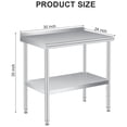 thumbnail image 4 of Ourlova 30x24 Inches Stainless Steel Prep Table with Backsplash Commercial Heavy Duty Work Table Adjustable Under Shelf for Kitchen Restaurant Business, 4 of 6