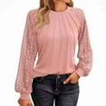 thumbnail image 3 of Womens Lace Long Sleeve Tops Fall Dressy Casual Blouses Business Work Shirts Fashion Clothe Trendy Outfits, 3 of 11