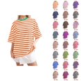 thumbnail image 1 of T-shirt Rayé pour Femmes 2026 Été Tendance Manches Courtes Col Rond Confortable Léger, 1 of 4