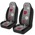 thumbnail image 4 of Uorisanigo Car Seat Covers 2 Pcs Stretch Polyester Fabric Cover Ladybug Daisy Waterproof Car Seat Cover Easy Installation Universal Size Fit for Most Cars SUVs Trucks Vans, 4 of 7