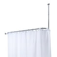 thumbnail image 6 of Utopia Alley Rustproof Wall Mounted Aluminum Hoop Shower Rod With Ceiling Support for Clawfoot Tub, 45.7 Inch Size by 22 Inch, Polished Chrome + White Shower Curtain 180x70 inch, 6 of 10