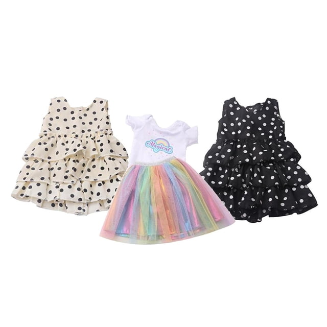 3 Piezas De Ropa Para Muñecas De 18 "vestido De Para Muñecas De 18 Pulgadas Sunnimix Vestido de verano de muñeca de 18 pulgadas