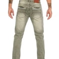 thumbnail image 6 of GrmtClth Men's Acid Wash Straight Leg Stacked Jeans, Snowflake Tie Dye Stretch Denim, Y2K Hip Hop Streetwear Baggy Pants with Pockets M, 6 of 7