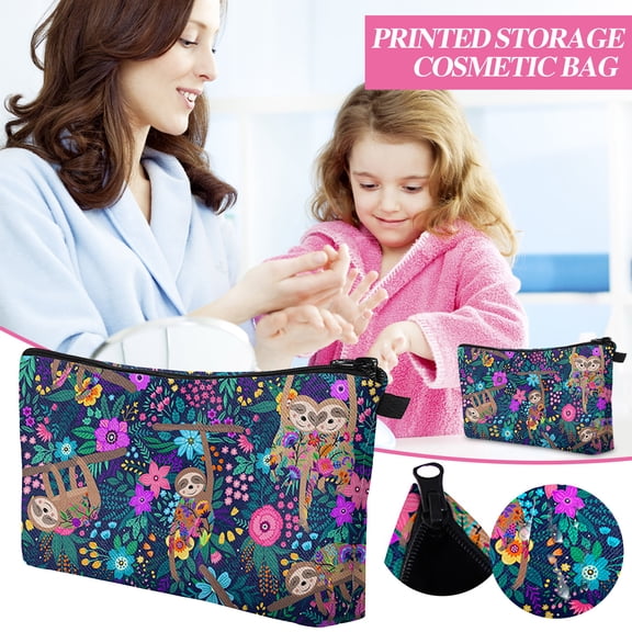 Cosmetic Bag Makeup Organizer Travel Proof Sloth Accessories Water Roomy Toiletry Stylish Women's Bag
