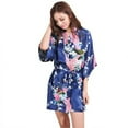 thumbnail image 2 of Womens Floral Silk Satin Kimono Robe Dressing Gown Wedding Babydoll Nightwear, 2 of 2