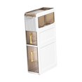 thumbnail image 4 of Armario de almacenamiento para suelo de baño, organizador multifuncional estrecho con cajones, soporte de papel higiénico para lavandería, apartamento 3 niveles, 4 of 9