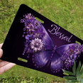 thumbnail image 5 of 1 Pcs 2D Flat License Plate Covers & Frames, Purple Butterfly For Decorative Front, Waterproof For Decoration Aluminum License Plate Covers & Frames Cover For Men Women, 12" X 6", 5 of 6