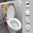 thumbnail image 3 of HELLHERO Polyester Toilet Lid Seat Cover Set for Bathroom Supplies Toilet Lid Seat Cover with Adjustable 2 Piece Set, Tropical Floral Print, 3 of 8