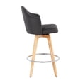 thumbnail image 3 of Ahoy Contemporary Fixed-Height Counter Stool With Natural Bamboo Legs And Round Chrome Metal Footrest With Charcoal, 3 of 7