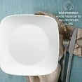 thumbnail image 2 of Corelle Vitrelle Juego De Vajilla Cuadrada De 18 Piezas Para 6 Personas Juego De Platos Y Tazones Cuadrados Livianos Resistentes Al Vidrio Y A Las Astillas De Triple Capa Blanco Puro, 2 of 5