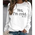 thumbnail image 2 of Sudadera de manga larga con estampado de letras y cuello redondo para mujer, estilo informal, para otoño, blanco, XXL, 2 of 5
