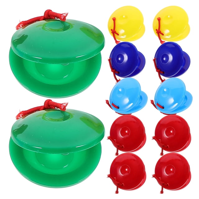 OUNONA 12Pcs Kids Plastic Castanet Assorted Color PVC Simple Design for New Year Musical Education