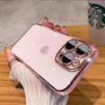thumbnail image 2 of Transparent Clear Silicone Shockproof Case for iPhone 15 14 13 12 11 Pro Max Plus XS XR X Plating Anti impact Candy Color Cover blue for iPhone 12 Pro, 2 of 6