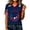 Dark Blue, variant on Women's Summer Tops 2026 Soccer Cup V Neck Short Sleeve Fan Wear USA Soccer Jersey American Flag Football Graphic Tees Purple S