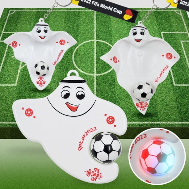 Llavero de fútbol Jadeshay mascota Qatar 2022 PVC ABS tamaño pequeño y grande