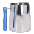 thumbnail image 3 of 600ml Acero inoxidable café frothing jarra romper resistencia leche frothing taza con desmontable handleblue, 3 of 8