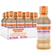 Dunkin' French Vanilla, Iced Bottled Coffee Drink, 13.7 fl oz, 12 Bottles