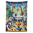 thumbnail image 2 of Ambesonne Humorous Tablecloth Rectangular Table Cover, Funny Chaos Bath Animals, 52"x70", Sea Green Blue and Mustard, 2 of 3